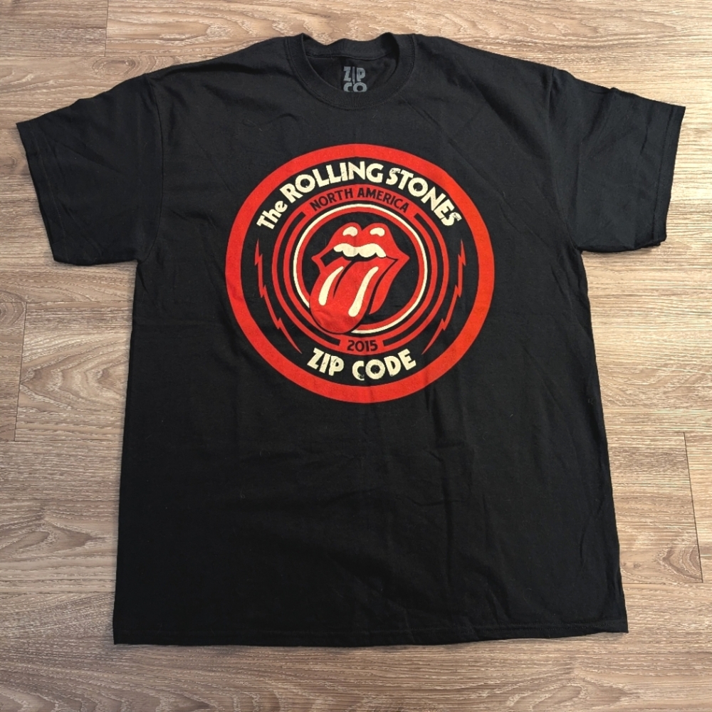 Vintage style Rolling Stones 2015 tour graphic band concert tee XL
